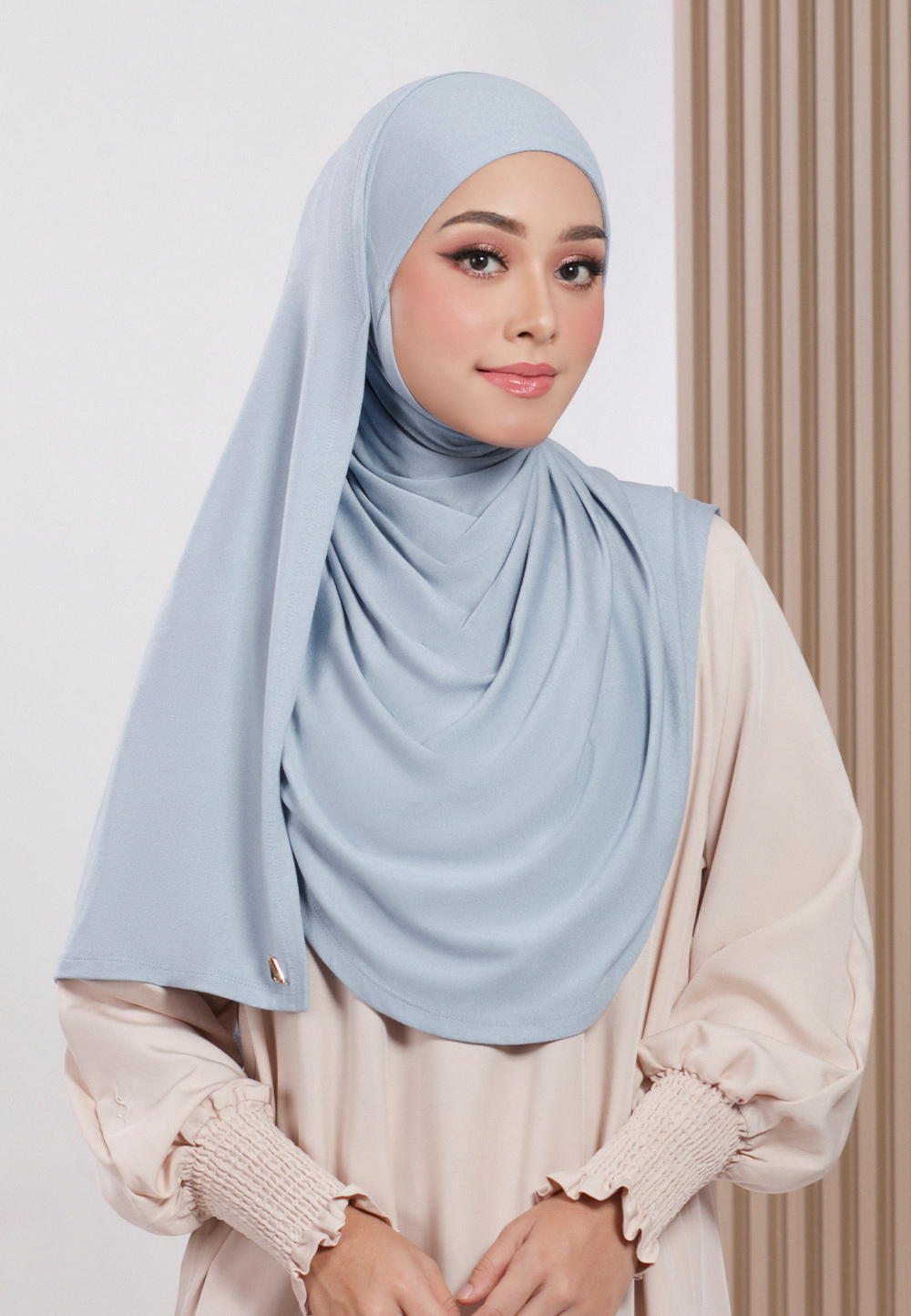 TASNEEM INSTANT SHAWL IN BABY BLUE